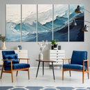 Blue Abstract Wave Ocean Wall Art Canvas Print – Modern