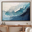 Blue Abstract Wave Ocean Wall Art Canvas Print – Modern