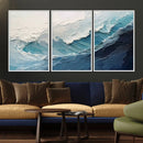 Blue Abstract Wave Ocean Wall Art Canvas Print – Modern