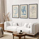 Set of 3 Bauhaus & Matisse Prints. Dancing Flower, Abstract by Wall Art Set
