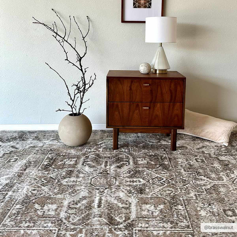 Hera Brown&Cream Washable Area Rug