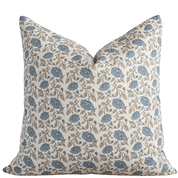 Mabel Blue Floral Pillow Cover