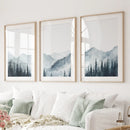 Watercolor Mountain Landscape Wall Art Posters by Wall Art Set