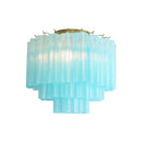 Blue Glass Tube Murano Ceiling Lamp