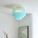 Blue Glass Tube Murano Ceiling Lamp