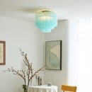 Blue Glass Tube Murano Ceiling Lamp
