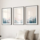 Forest and Mountain Landscape Painting Posters by Wall Art Set
