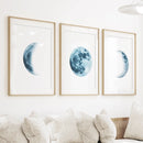 Lunar Phases. Blue Wall Art Set for Boy's Nursery by Wall Art Set