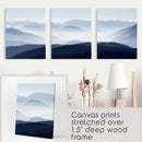 Blue Misty Mountain Scenery. Set of 3 Prints by Wall Art Set