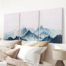Modern Blue Watercolor Mountain Landscape Prints by Wall Art Set