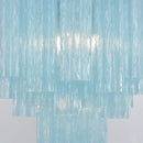 Blue Murano Glass Tube Chandelier