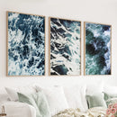 Blue Green Ocean Waves 3 Piece Wall Art by Wall Art Set