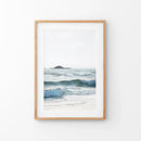 Blue Ocean Waves Poster. Coastal Wall Art by Wall Art Set