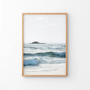 Blue Ocean Waves Poster. Coastal Wall Art by Wall Art Set