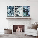 Blue Green Ocean Waves 3 Piece Wall Art by Wall Art Set