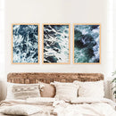 Blue Green Ocean Waves 3 Piece Wall Art by Wall Art Set
