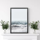Minimalist Ocean Wall Art Print. Blue Waves, Foam by Wall Art Set
