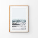 Minimalist Ocean Wall Art Print. Blue Waves, Foam by Wall Art Set
