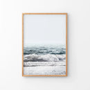 Minimalist Ocean Wall Art Print. Blue Waves, Foam by Wall Art Set
