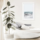 Minimalist Ocean Wall Art Print. Blue Waves, Foam by Wall Art Set