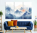 Blue Orange Abstract Mountain Wall Art by MyGreatCanvas | Canvas Wall Art Prints | Photo Prints & Wall Decor