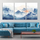 Blue Orange Abstract Mountain Wall Art by MyGreatCanvas | Canvas Wall Art Prints | Photo Prints & Wall Decor