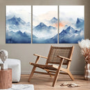 Blue Orange Abstract Mountain Wall Art by MyGreatCanvas | Canvas Wall Art Prints | Photo Prints & Wall Decor