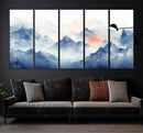 Blue Orange Abstract Mountain Wall Art by MyGreatCanvas | Canvas Wall Art Prints | Photo Prints & Wall Decor