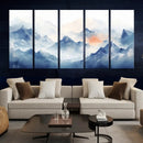 Blue Orange Abstract Mountain Wall Art by MyGreatCanvas | Canvas Wall Art Prints | Photo Prints & Wall Decor