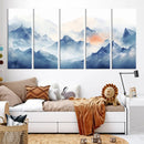 Blue Orange Abstract Mountain Wall Art by MyGreatCanvas | Canvas Wall Art Prints | Photo Prints & Wall Decor