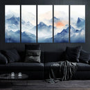 Blue Orange Abstract Mountain Wall Art by MyGreatCanvas | Canvas Wall Art Prints | Photo Prints & Wall Decor