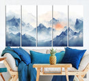 Blue Orange Abstract Mountain Wall Art by MyGreatCanvas | Canvas Wall Art Prints | Photo Prints & Wall Decor