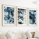 Blue Green Ocean Waves 3 Piece Wall Art by Wall Art Set