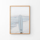 Blue Surfboard Print. Ocean Beach Wall Art by Wall Art Set