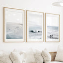 Navy Blue Surfing Wall Art. Set of 3 Prints by Wall Art Set