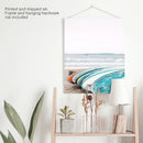 Colored Surfboards on The Beach. Ocean Surfing Print by Wall Art Set