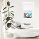 Colored Surfboards on The Beach. Ocean Surfing Print by Wall Art Set