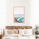 Colored Surfboards on The Beach. Ocean Surfing Print by Wall Art Set
