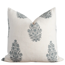 Azure Floral Block Printed Pillow Cover | Blue by Apartment No.3