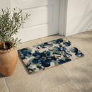 Blue Floral Doormat Durable