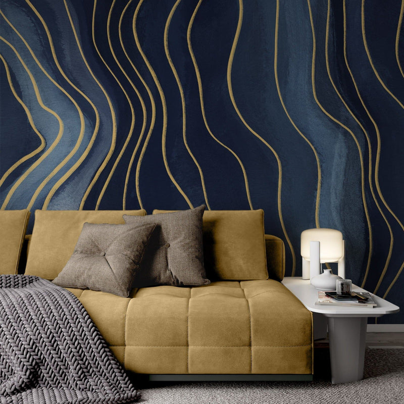 Navy Blue Pattern Removable Wallpaper