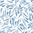 Blue Watercolor Leaves Wallpaper