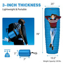 3 Inch Thick Inflatable Waterproof Camping Sleeping Pad by LJGDeals