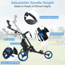 Folding 3 Wheels Golf Push Cart with Bag Scoreboard Adjustable Handle by DirectDeals