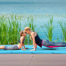 4-Panel Folding Gymnastics Mat with Carrying Handles for Home Gym-Navy