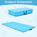 4-Panel Folding Gymnastics Mat with Carrying Handles for Home Gym-Navy
