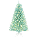 6/7 FT Blue Artificial Christmas Tree with 280/380 Warm White LED Lights and Foldable Metal Stand by LJGDeals