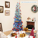 6 Feet Blue Gradient Snow Flocked Artificial Christmas Tree-Blue by LJGDeals