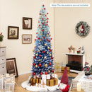 7 Feet Blue Gradient Snow Flocked Artificial Christmas Tree-Blue by LJGDeals