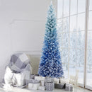 7 Feet Blue Gradient Snow Flocked Artificial Christmas Tree-Blue by LJGDeals